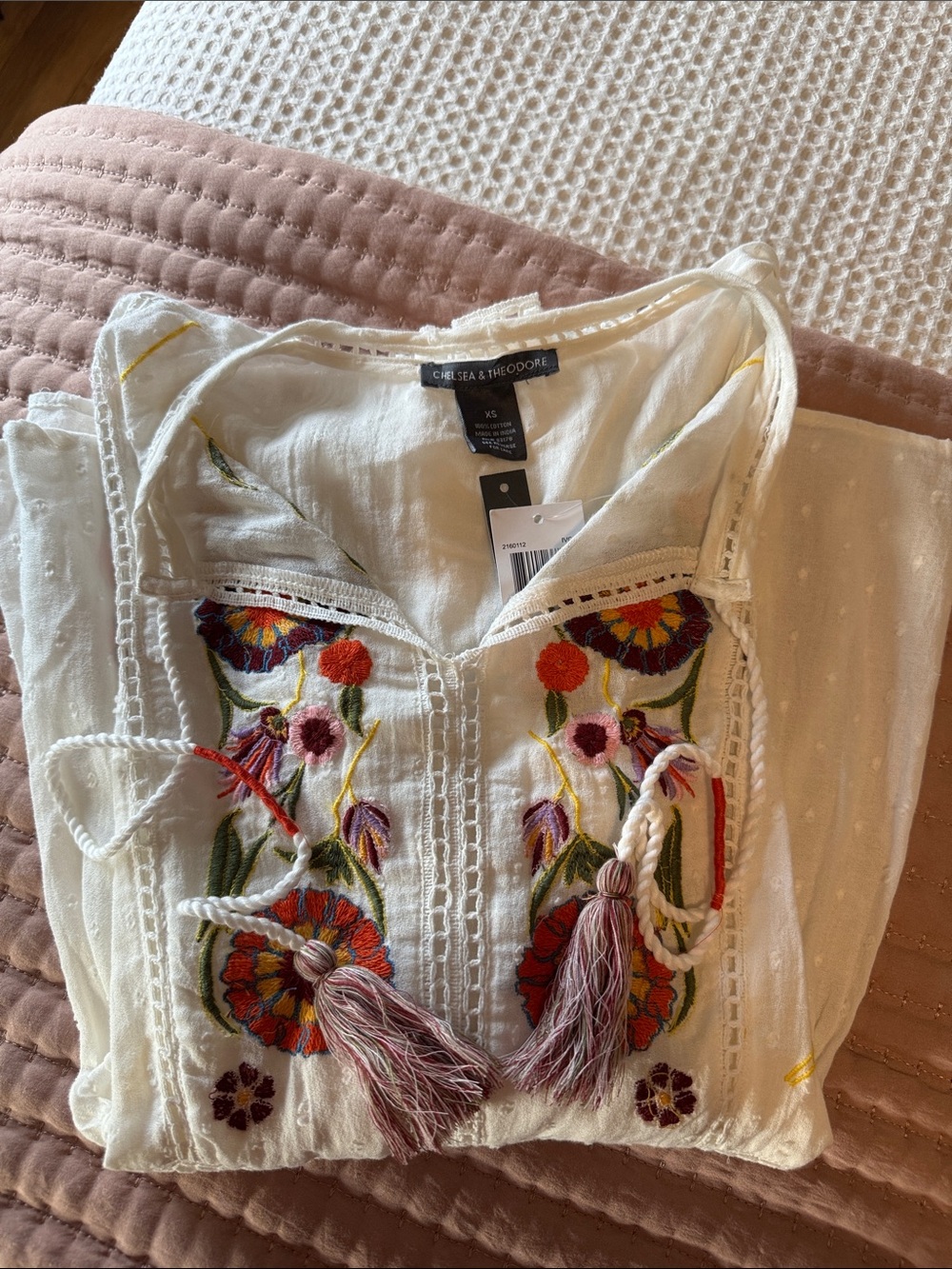Boho Embroidered Cotton Blouse
